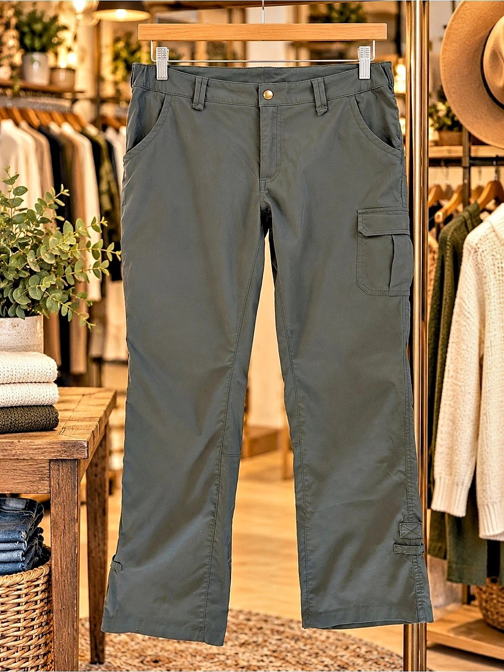 Duluth Trading cargo pants Gray Waist 12 x 33 Like New